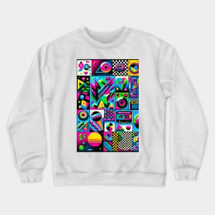 Abstract Colorful 90s Pattern Crewneck Sweatshirt